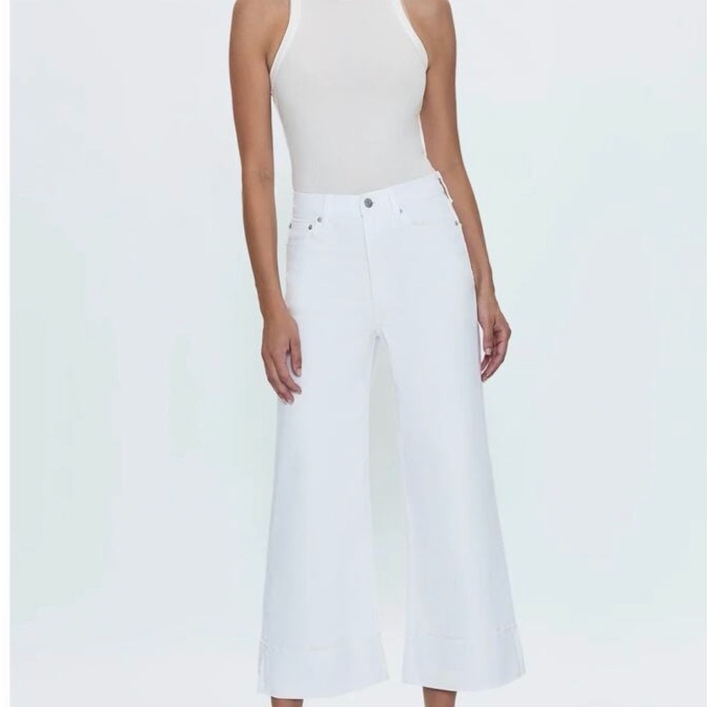 Wide-Leg High-Rise White Women’s Jeans